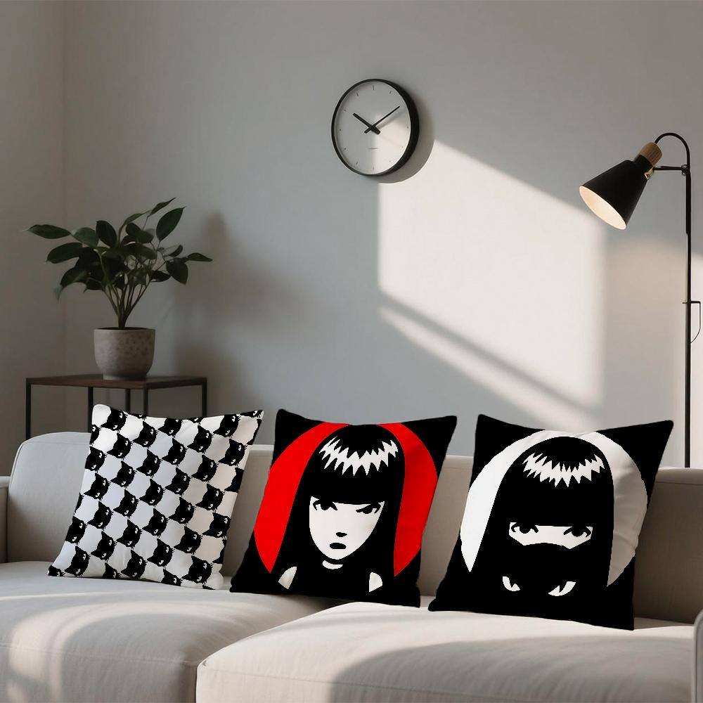 E-Emily S-Strange cushion cover Square Sofa Cushion Cover Casual Skin-Friendly Comfortable Pillow Cover