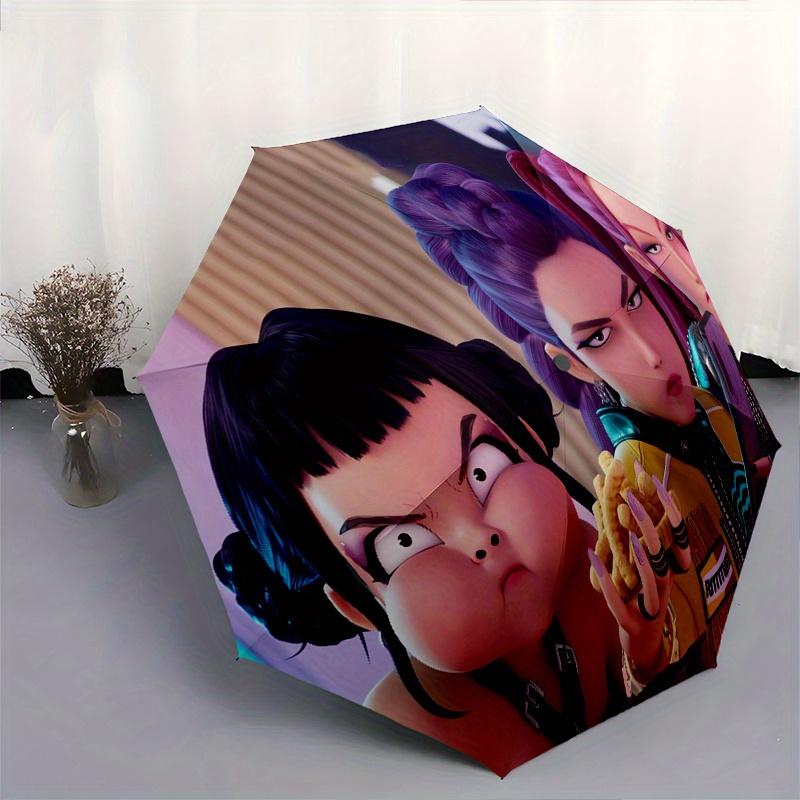 KPop Demon X Automatic opening and closing folding Umbrella with 8-rib frame and compact travel design, perfect for all occasions | Stylish