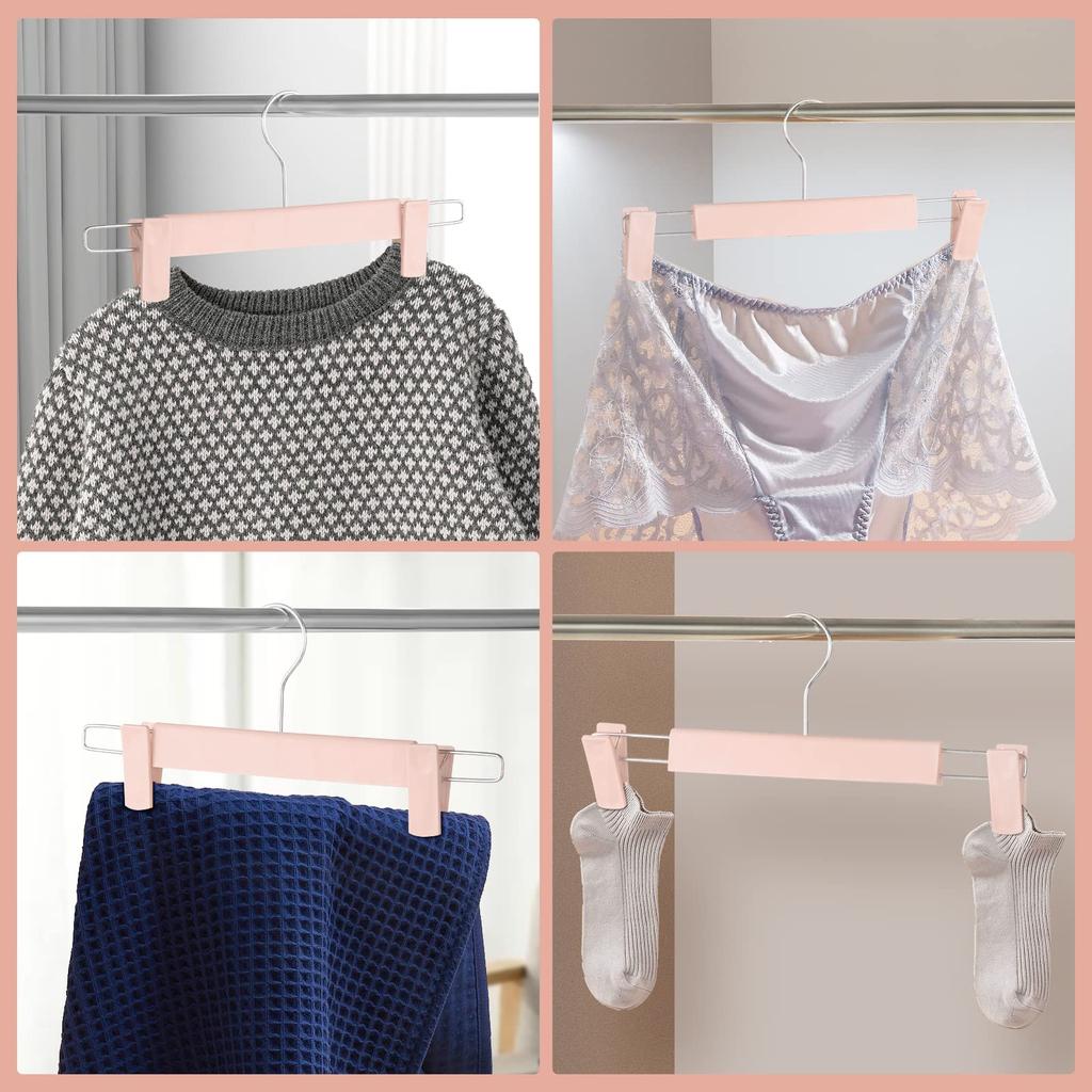 10 Pack Pants Hangers with Adjustable Non-Slip Clips Anti-Rust Hanging Hook for Trouser,Skirts,Jeans,Clothes Hangers