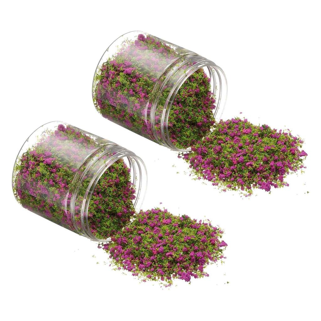 CoCud 2-Pack Model Flower Glasses, 185ml Capacity, Fake Miniature Flower Glass Tree, Plastic Sponge, Purple. Uses:
