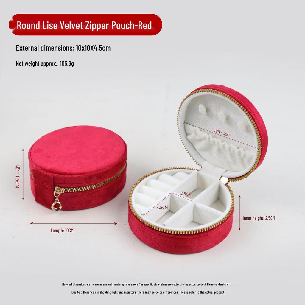INS Round Mini Travel Jewelry Gift Box: Compact Ring Storage Case