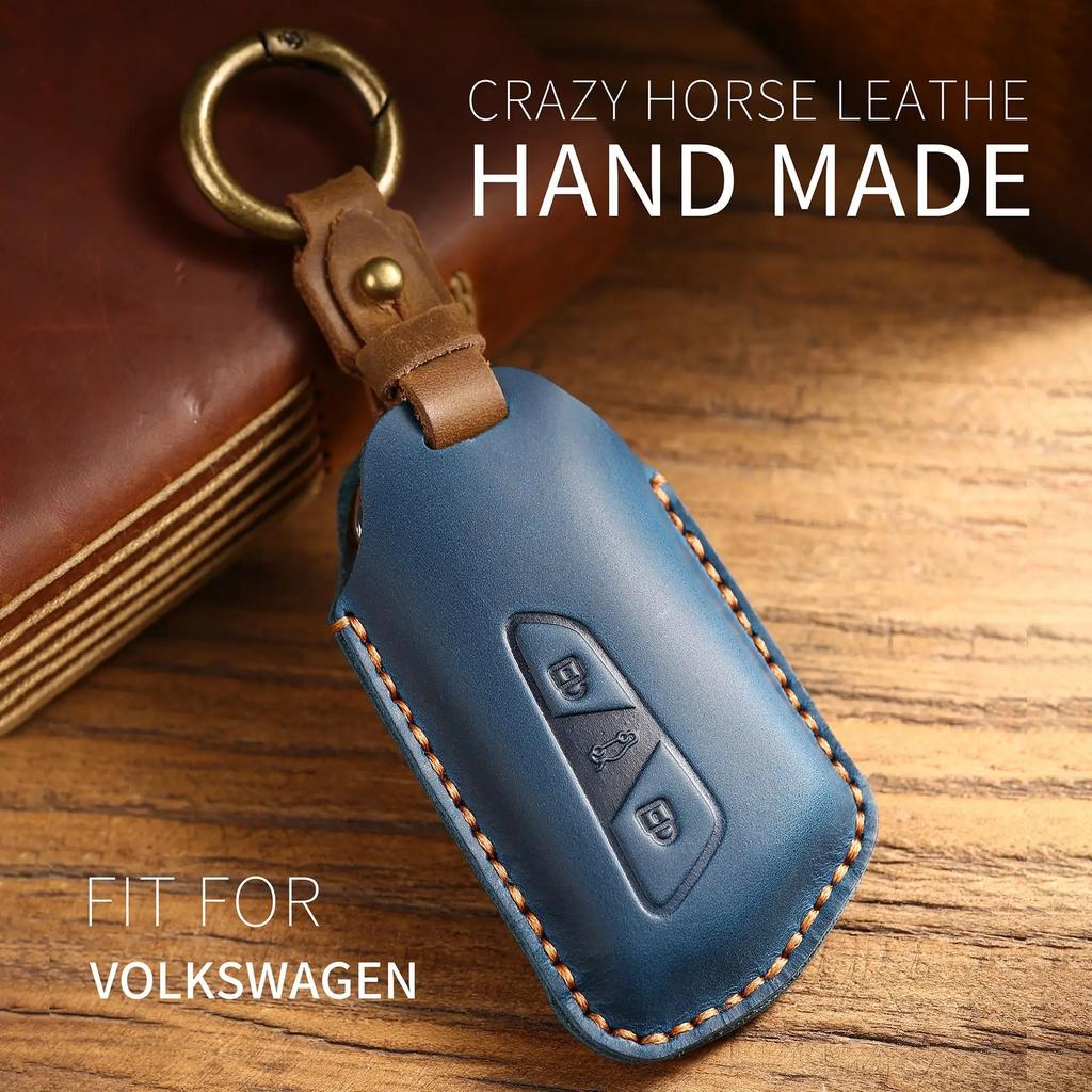 Leather Car Key Case Cover for VW Volkswagen Golf 8 MK8 ID.3 ID.4 Cupra Skoda Octavia A8 SEAT MK4 2020 2021 Formentor Tarraco