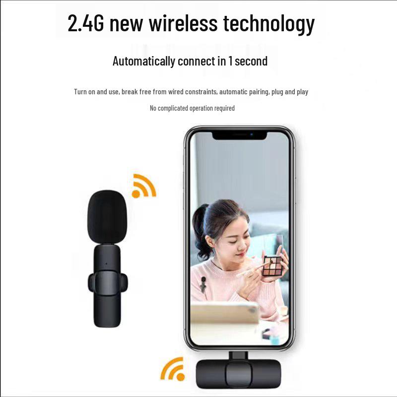 Wireless Lapel Microphone K9: Dual-Channel Noise Reduction for Live Streaming and Video Recording