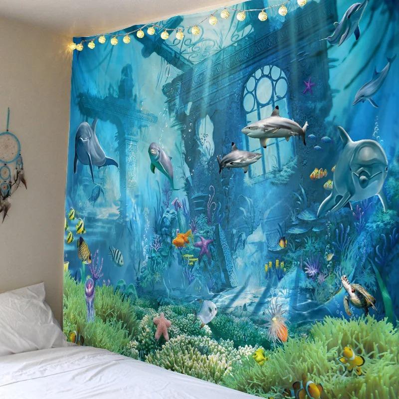 Декоративный гобелен с океанской акулой — фото 5