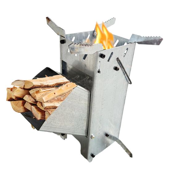 Aragaz Rachetă de Camping cu Ardere Lemn Outdoor Backpacking Urgență Supraviețuire Drumeție Călătorie Picnic BBQ Oțel Inoxidabil Portabil Aragaz Ardere Lemn