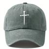 Cross Hat for Men Women Denim Baseball Caps Cross Logo Unisex Dad Hat Fashionable and Versatile Sun Hat
