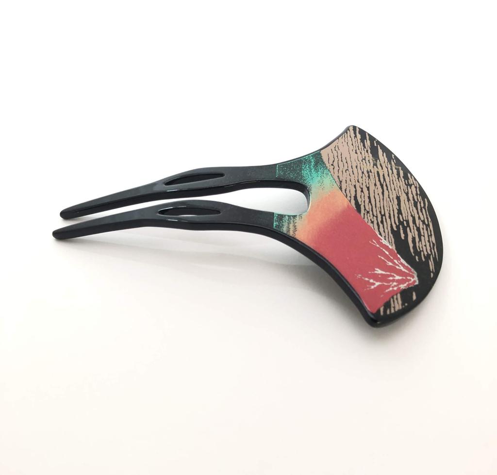 Maeju lacquerware Lacquer Hairpin, Red Fuji (B) 4X-131