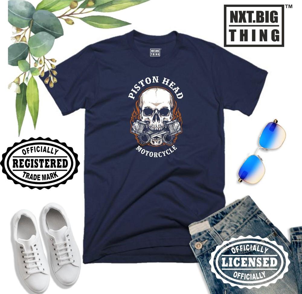 Piston Head T Shirt Bike Motorbike Motorcycle Mc Racer Skull Funny Gift Unisex Top