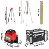 Red Rotary Laser Level Self Leveling Measuring Automatic Self-leveling Laser Level 360-degree Rotary Scanning 500m + Tripod + 5m Staff