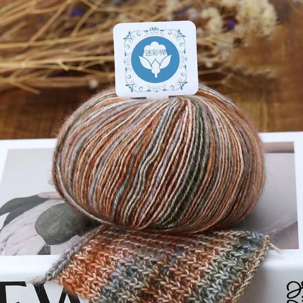 Multicolored Hand Knitting Yarn Manual Crochet Thread Yarn Variegated Worsted Weight Yarn  Sock