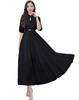 Vilaria Lace Party Summer Long Dress with and Perfect for and Lined Women's Dress, 3/4 Sleeves, Stand-Up Collar, Belt, Spring, Weddings,