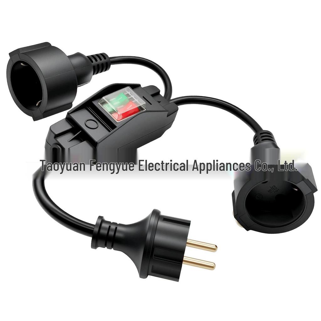 0.42m European Standard German Extension Cable with Dual Switch Indicator