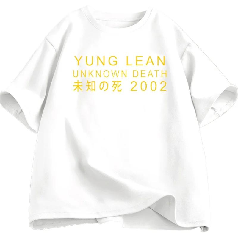 Summer Yung Lean Unknown Death 2002 Shirt Men Women Hiphop Short Sleeve Round Neck T-shirt Casual Loose High Quality Tops Summer