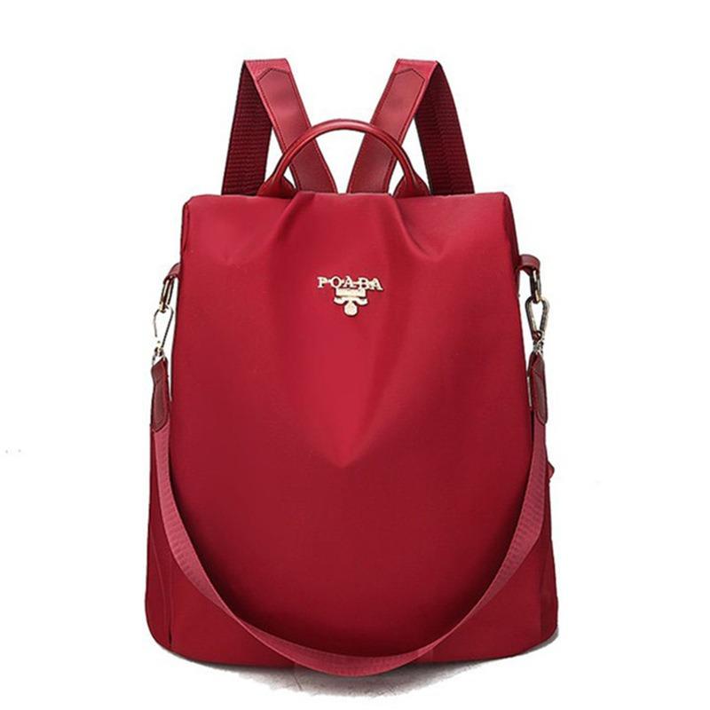 Outdoor Leisure Female Travel Bags Trendy Multiple Purpose Women's Backpack with Bear Pendant Colorful Printed Quality Oxford Shoulders Bag for Mother