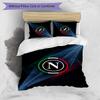 Set Lenzuola 3 Pezzi Stampato Napoli FC Traspirante Copripiumino con Federe Biancheria da Letto Decorativa per Camera da Letto Casa