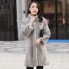 Imitation Mink Coat Women's Long Imitation Fur Coat Velvet Imitation Mink Hair Imitation Fur Women's Stand-up Collar