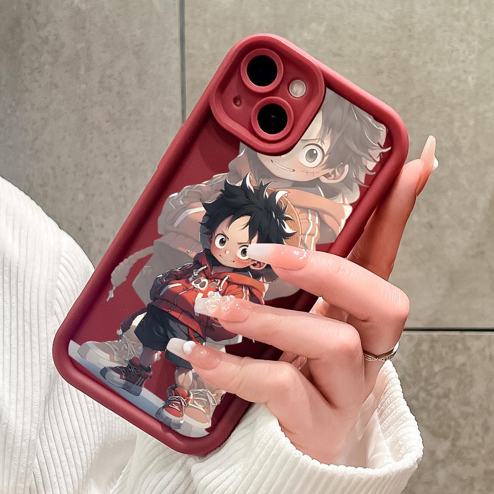 Cute Luffy Pattern Pattern Phone Case for iPhone Samsung Galaxy Xiaomi Redmi POCO HUAWEI Honor Shockproof Rubber Soft Flexible Cover Casing