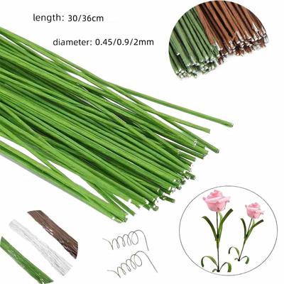 20 Stücke 30 36 cm Blumendraht Hochwertiger, mit Papier überzogener künstlicher Zweige Eisendraht für DIY/Nylon-Blumenzubehör