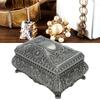 Floral Engraved Metal Trinket Box Antique Storage Jewelry Box Vintage Jewelry Box  For Ladies