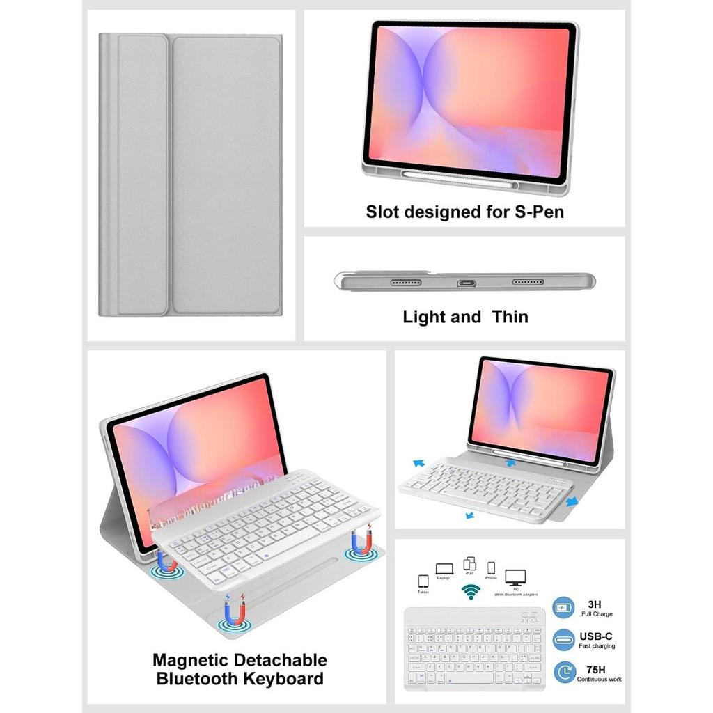 Galaxy Tab S11 Ultra 14.6-inch Leather Case with Bluetooth Keyboard & Pen Slot