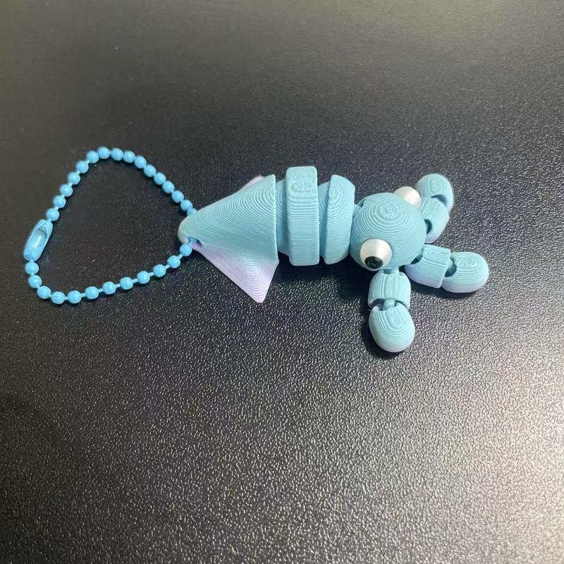 Creative 3D Printed Octopus Pendant with Movable Parts Keychain