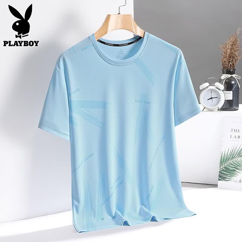 Playboy Men s Ice Silk Short Sleeve T-shirt 3XL