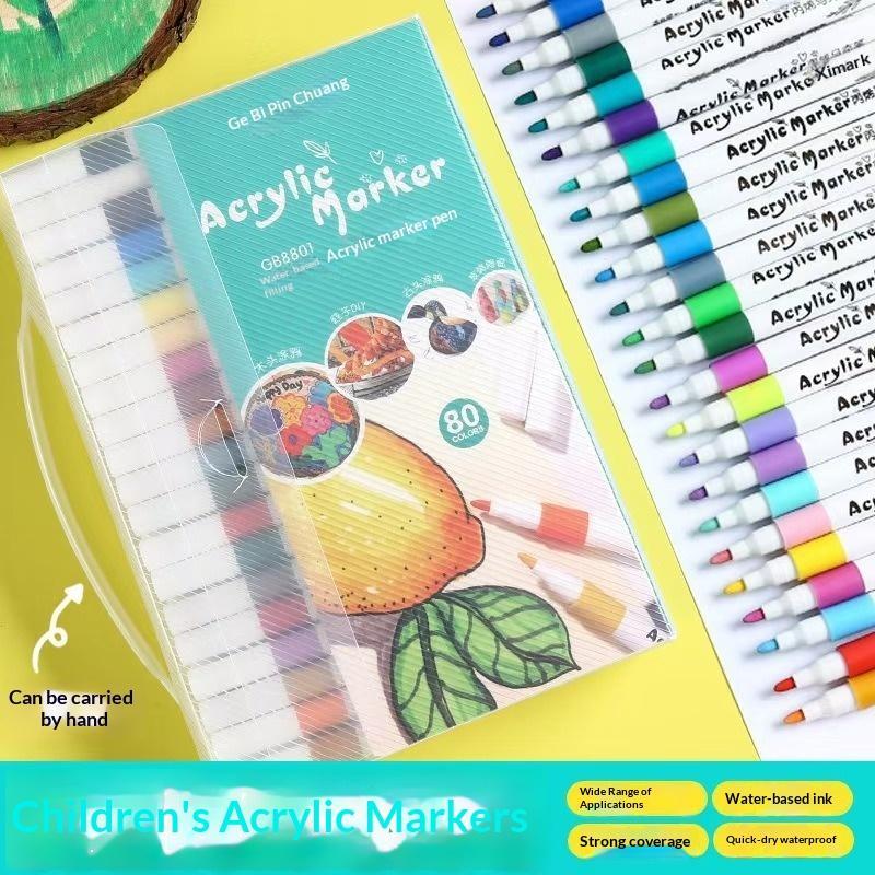 24 Colors Acrylic Paint Markers Waterproof Vibrant Colors For Art Creation Diy Crafts Drawing School Projects