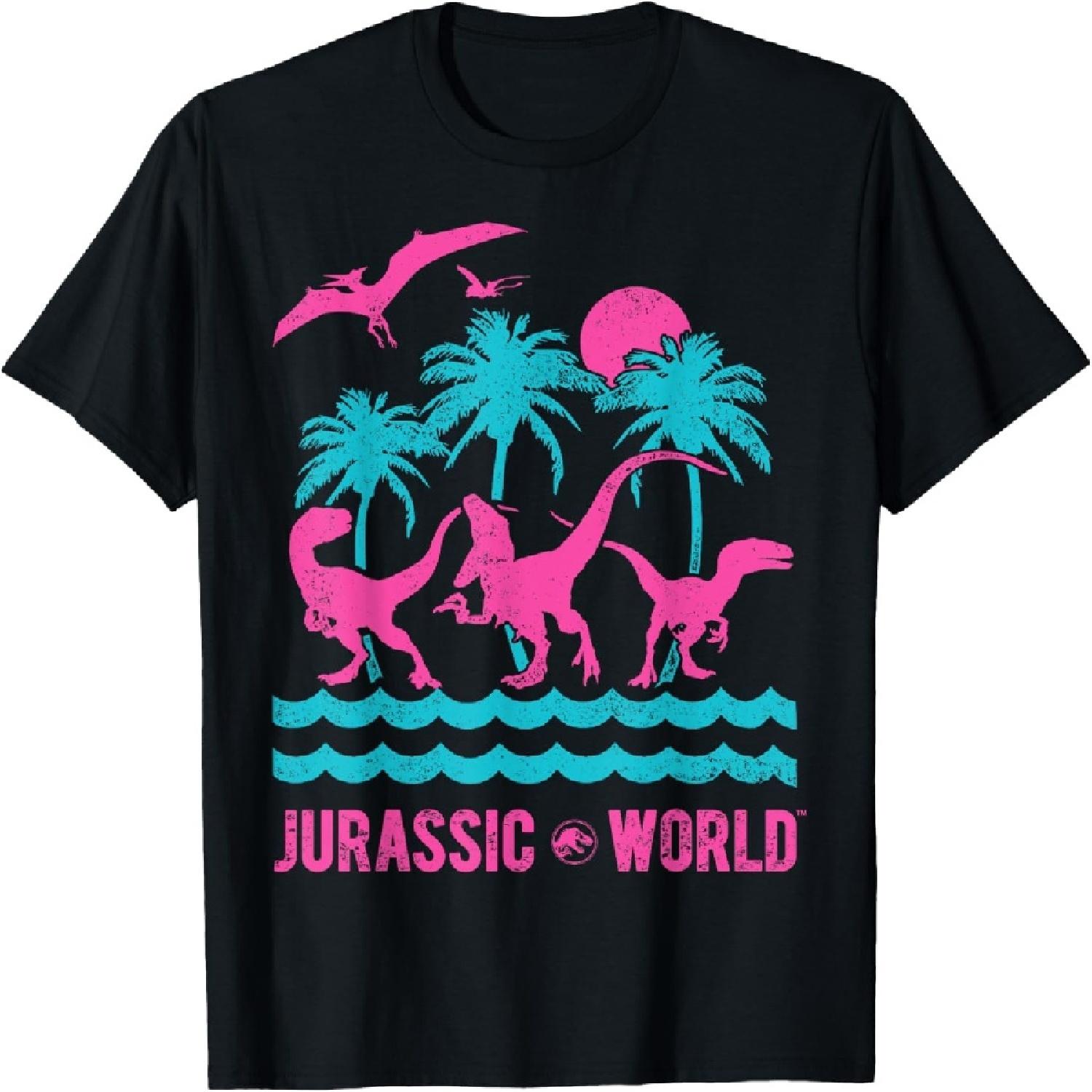 

Jurassic World Two Dinosaur Beach Retro Graphic T-Shirt T-Shirt XXXXXL чорний