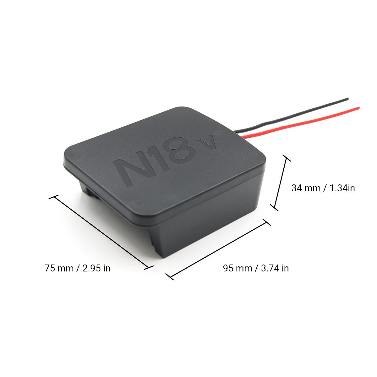 

M18 18V Адаптер-конвертер аккумулятора Конвертер Совместим с литиевыми аккумуляторами серии Milwaukee M18 18V чёрный