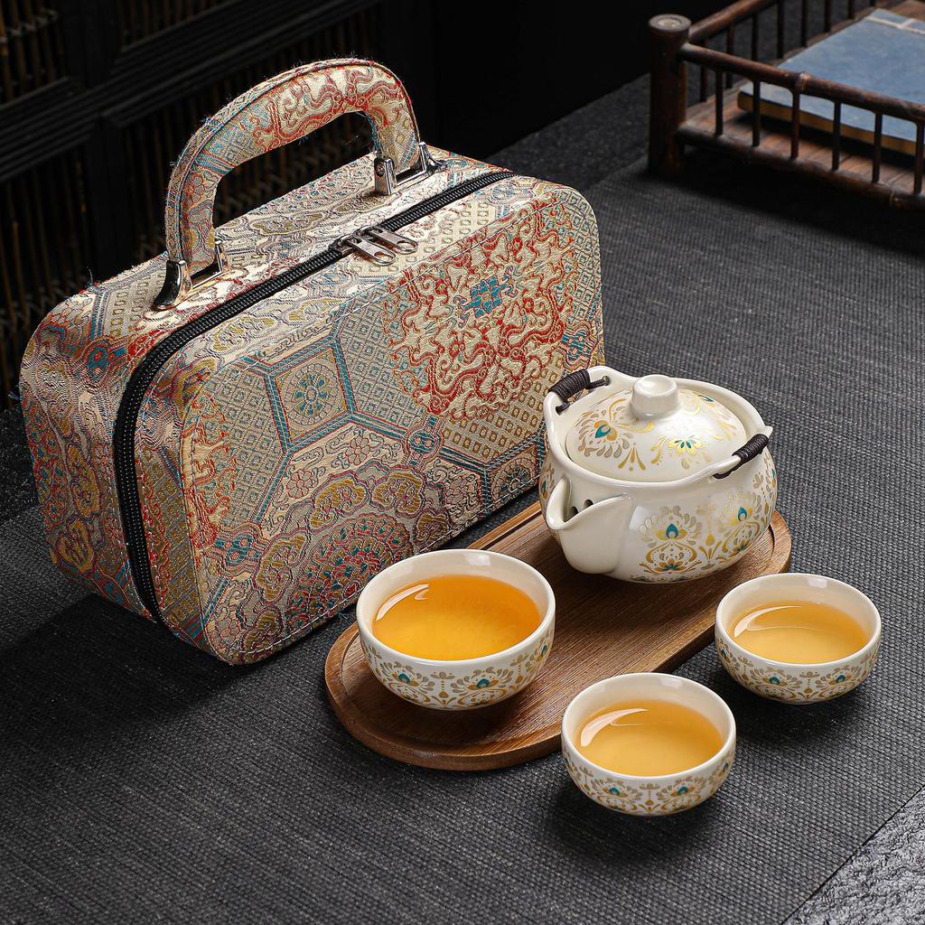 Dunhuang Merchandise Portable Travel Tea Set Business Gift Set Group Buying Activity Souvenir Gift To Give Customers Small Gifts
