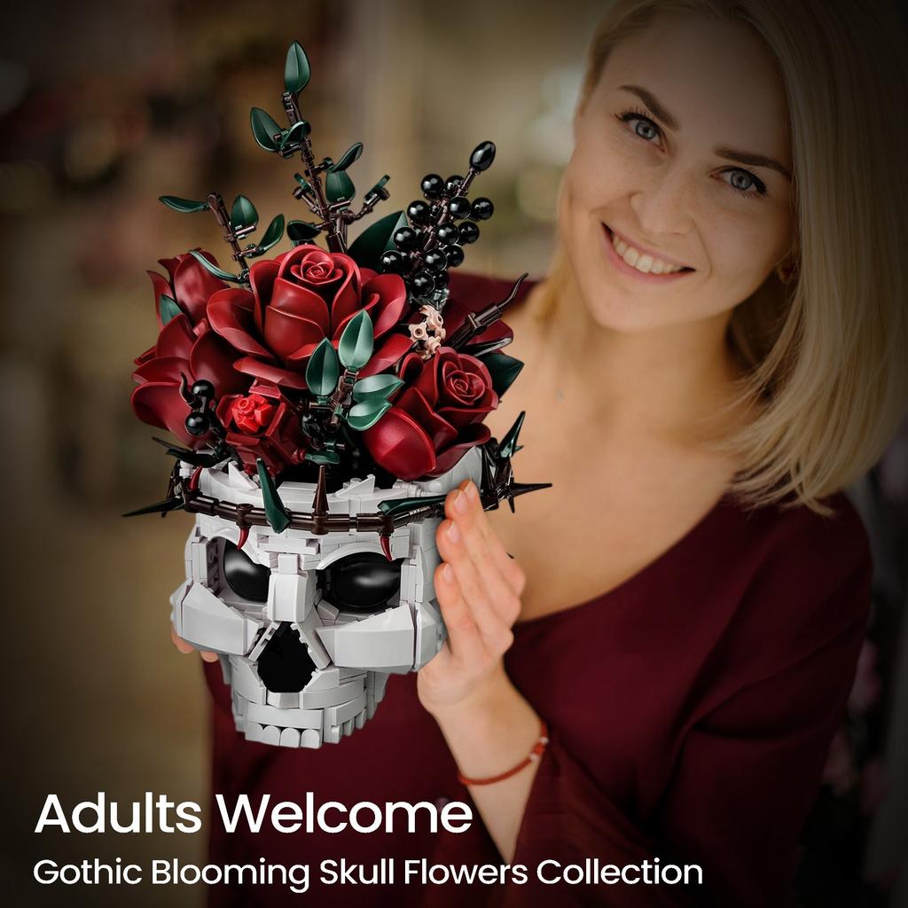 Flower Pot Gothic Flower Pot Building Set Halloween Decoration Suitable For Home Desktop