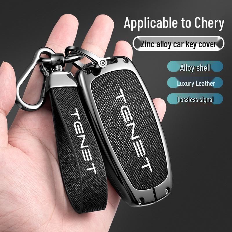 Luxury Drop-proof Anti-lost Key Case for Tenet Tianneng T4, T7, T8, T9 Car Locks - Simple and Stylish Design for Men