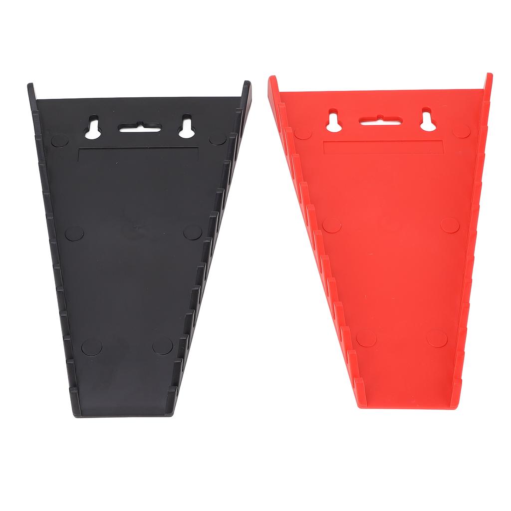 2 Stück Magnetischer Schraubenschlüssel-Organizer 24 Schlitze Beweglicher ABS Schraubenschlüsselhalter Rot Schwarz