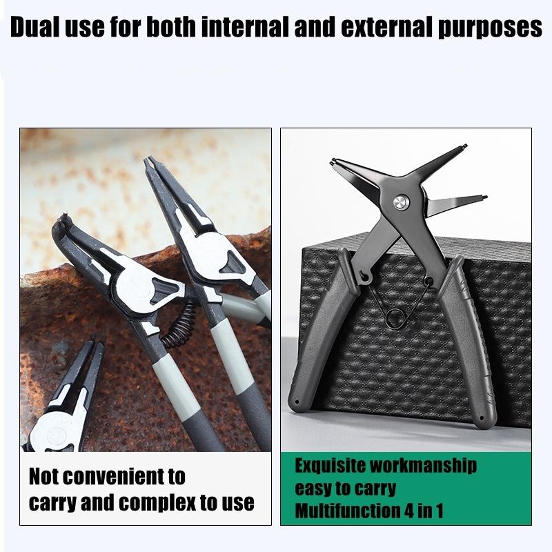 2 in 1 Snap Ring Pliers For Internal External Card Retaining Pincer Multifunction Professional Circlip Plier Motor Repair Tool