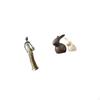 Vintage Tribal Lady And Porcelain Bunny Sculpture Set for Desk Cabinet Bedroom Housewarming