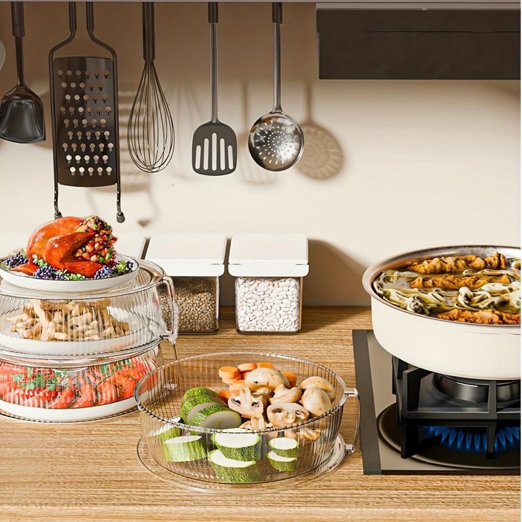 Heat Resistant Microwave Cover Splatter Proof Lid for Food, Round Flat Plate Design