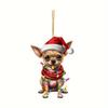 Playful Cartoon Acrylic Dog Christmas Car Decoration For Fun And Festive Look Vehicle