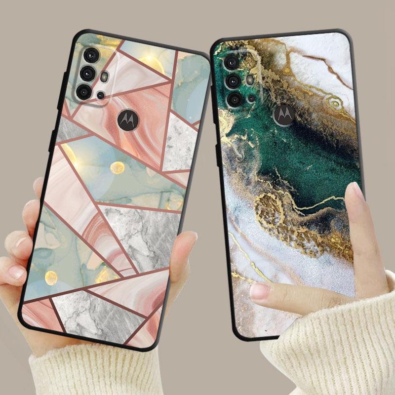 Custodia in marmo con texture oro rosa per Motorola G60 G50 G31 G30 G22 G9 G8 Power Lite Plus Edge 20lite 30pro One Fusion Cover