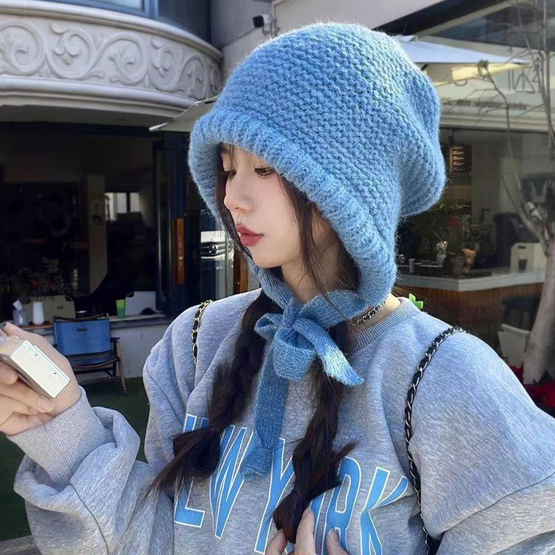 Knitted Hat Children's Autumn and Winter Ferrarafa Hat Bag Hat Warm Ear Protector Wool Hat