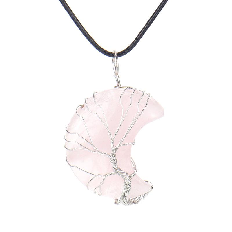 Handmade Winding Moon Natural Stone Winding Tree Of Life, Necklace, Fortune Tree Necklace N535