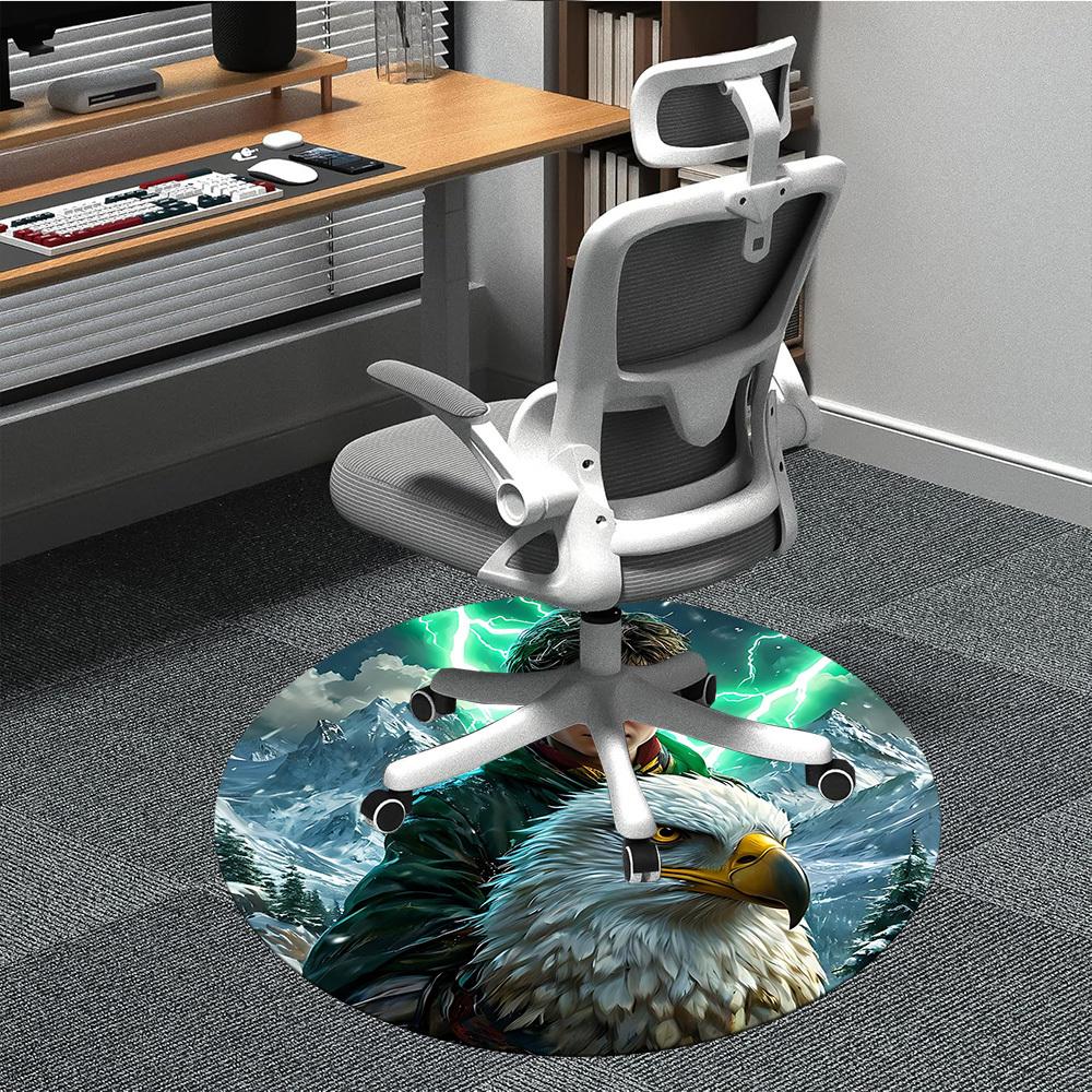 

1pc Harry Potter, Eagle Chair Carpet for Office Non-Slip,Machine Washable Rug for Office, Room - Holiday Decor - Machine Made yy251017252 80cm by 80cm