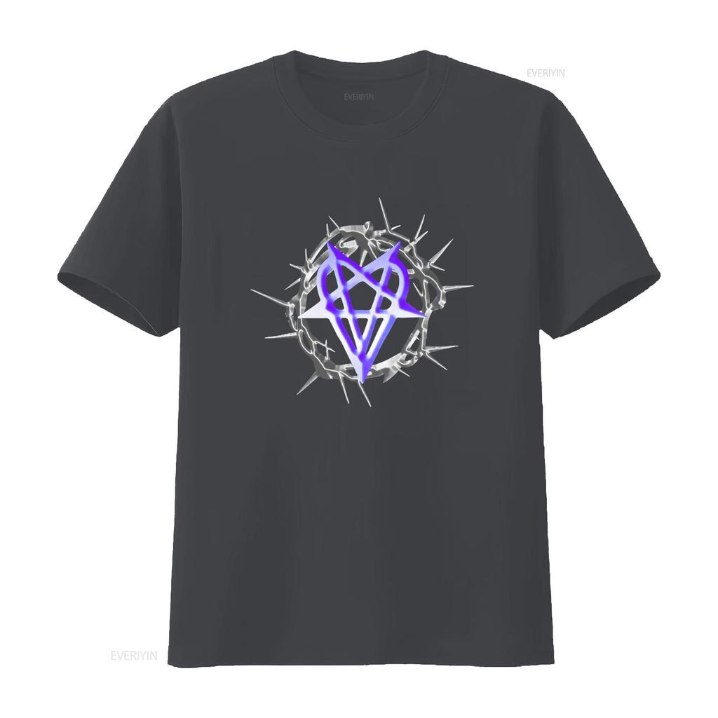 Destroy Lone Band Gothic Heartagram Print Opium Style T Shirt Fashion vintage Washed Stretched fashion streetwear Comfortable