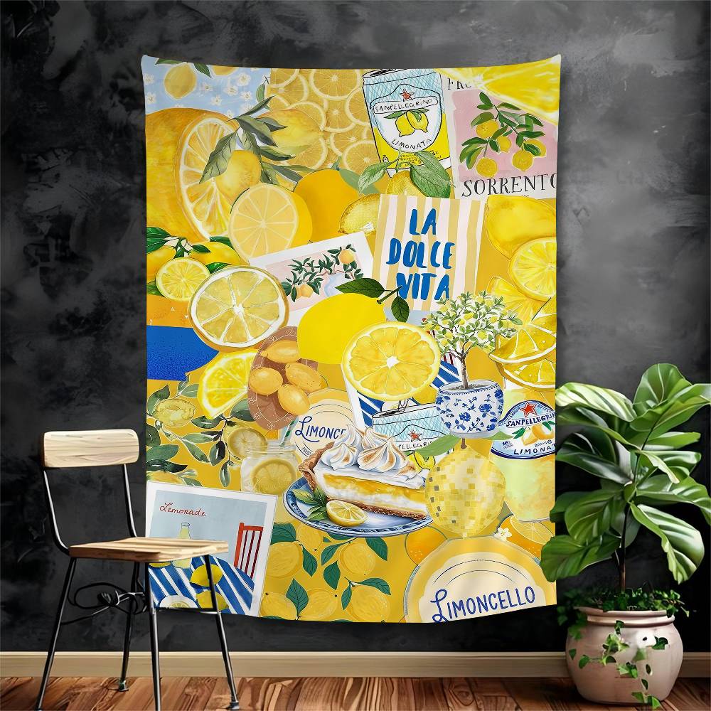 La Dolce Vita Lemon Hanging Bohemian Tapestry Indian Buddha Wall Decoration Witchcraft Bohemian Hippie Cheap Hippie Wall Hanging