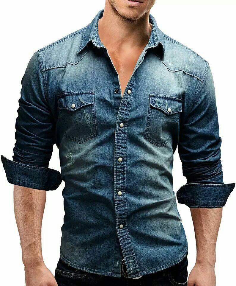 

New, denim jacket shirt, European and American denim jacket men s top C XXXL темно-синього кольору