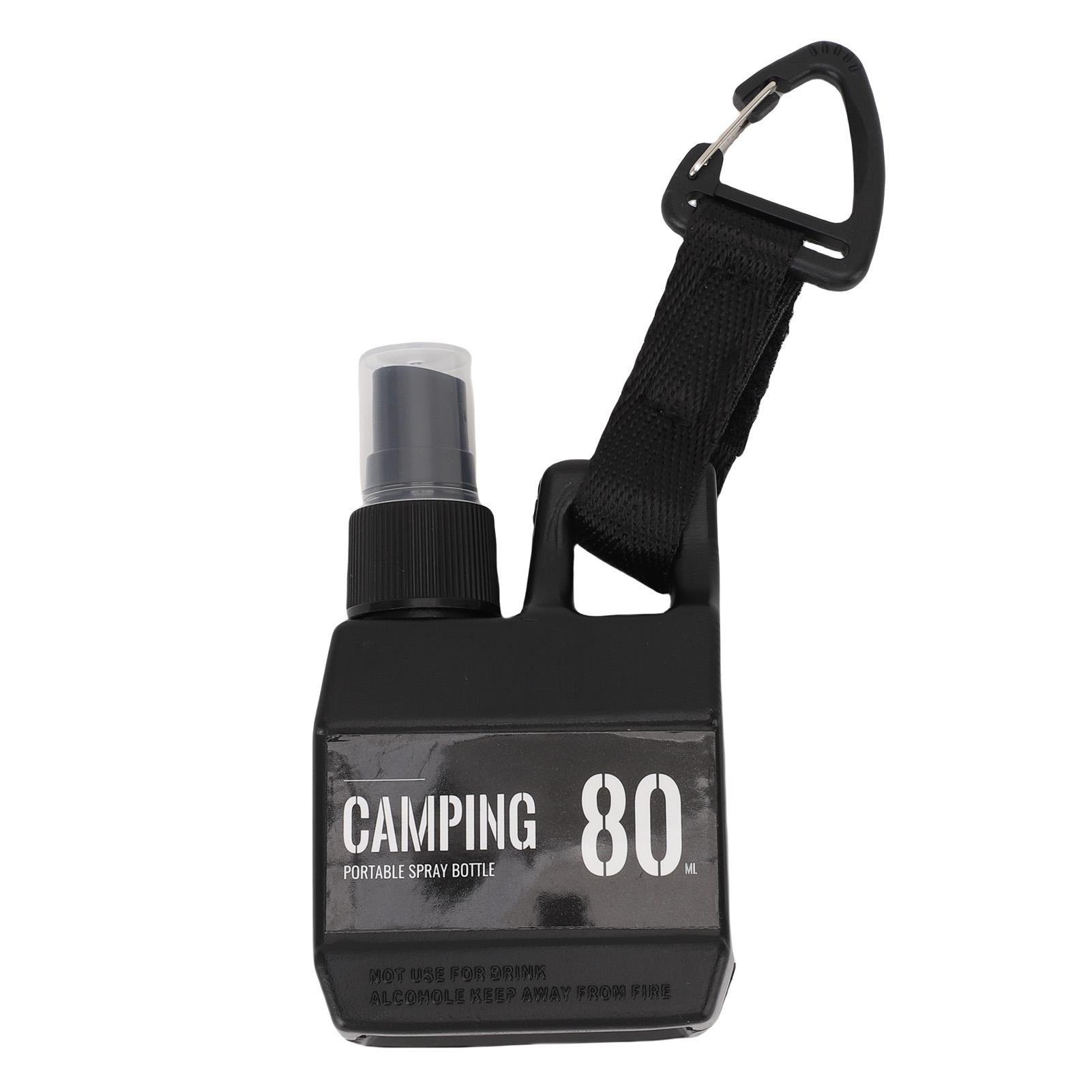 Spray Bottle Plastic Empty 80ml Mini Refillable Camping Portable Outdoor Travel Spraying with Hanging Buckle чёрный