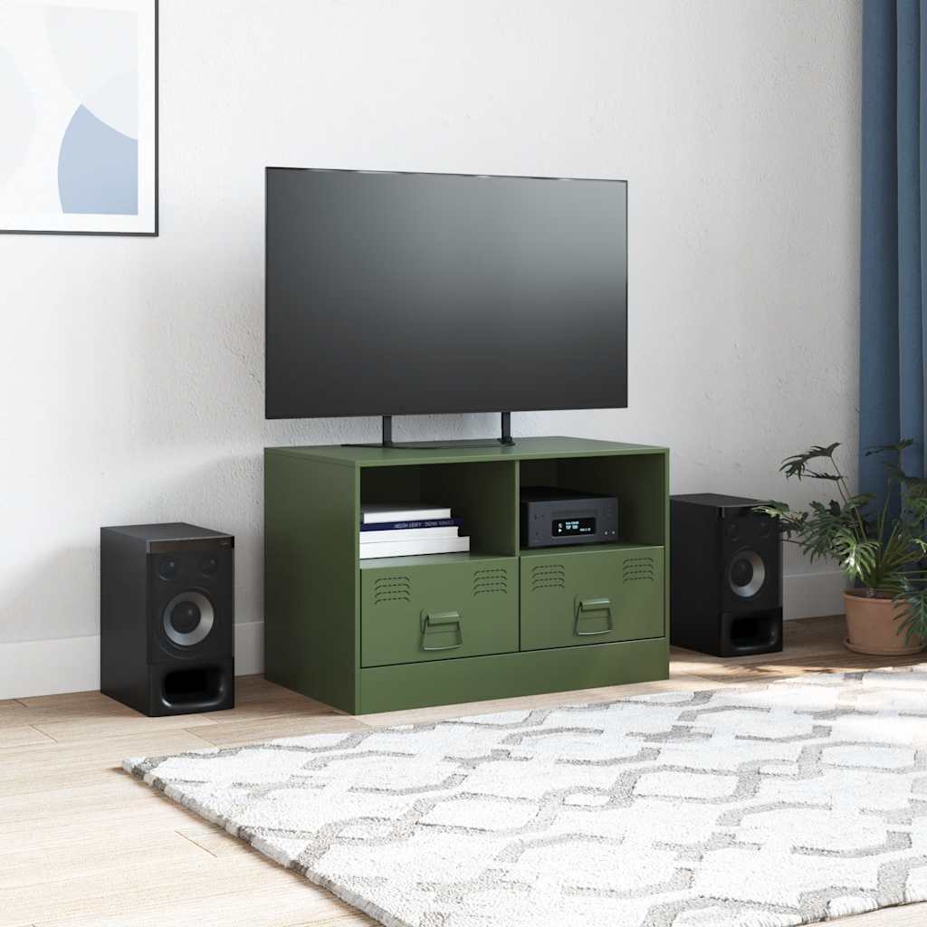 Vidaxl Szafka Pod Telewizor, Oliwkowa, 67X39X44 Cm, Stalowa