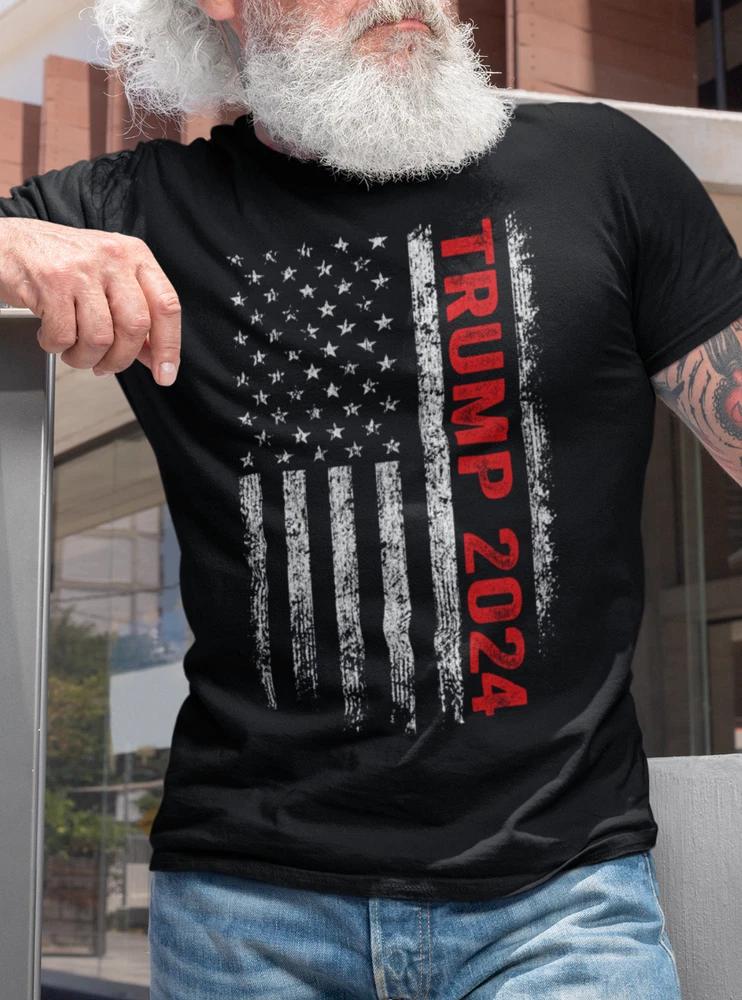 Trump 2024 DJT USA Flag Tshirt Donald Trump President Republican Trump Shirts S