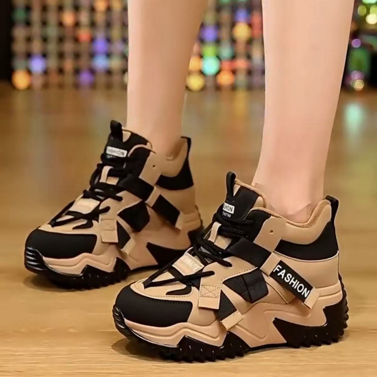 

Dad shoes autumn new inner height increase thick sole high top sports shoes casual shoes tide 35【strength factory-take on export trade】 чёрный