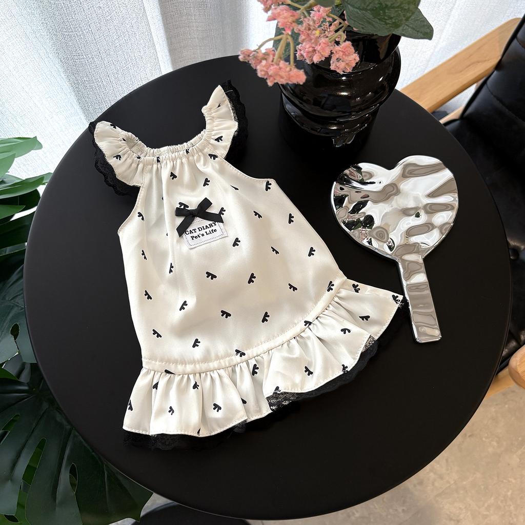 Cute Spring Pet Dress Cat Pajamas Pet Vest Yorkshire Teddy Dog Clothes for Small Dogs Puppy Clothes