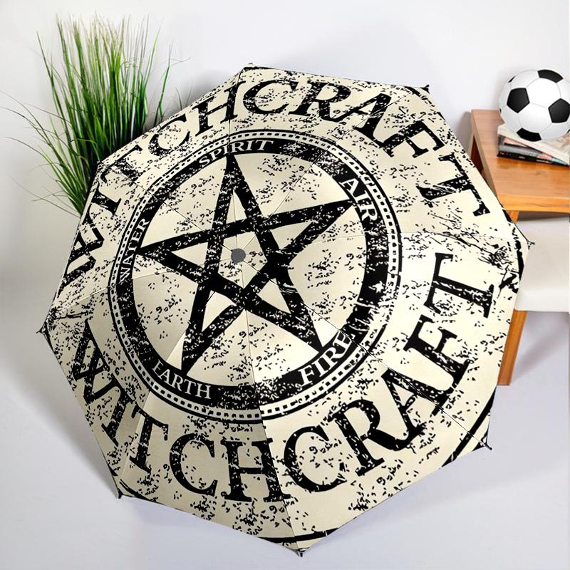 Witchcraft Pentagram Umbrella Automatic Open/close, Sturdy Iron Frame & 8-Rib Struct, Umbrella for Women & Men, Christmas Gifts